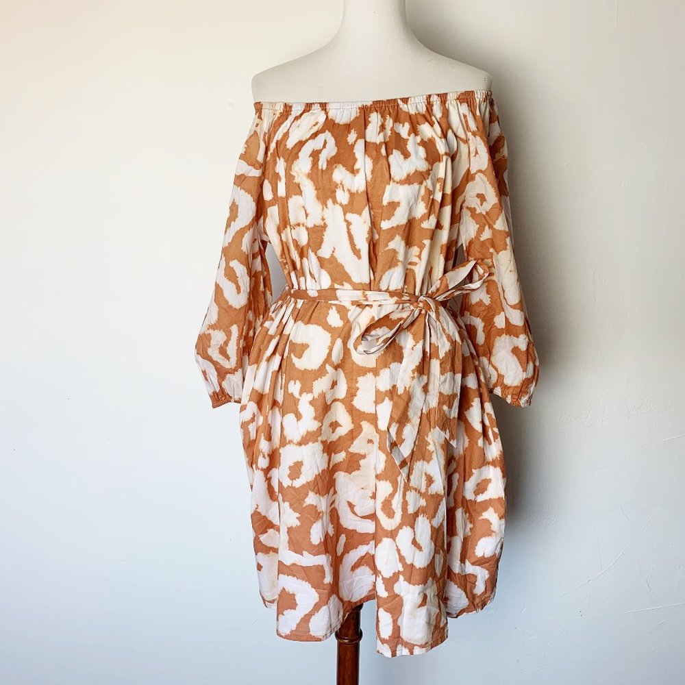 Elizabeth & James Large Dress Cotton Orange Tie